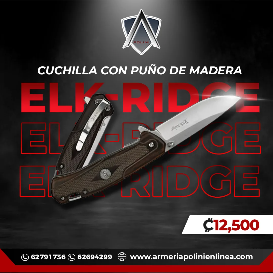 Cuchilla con puño de madera
